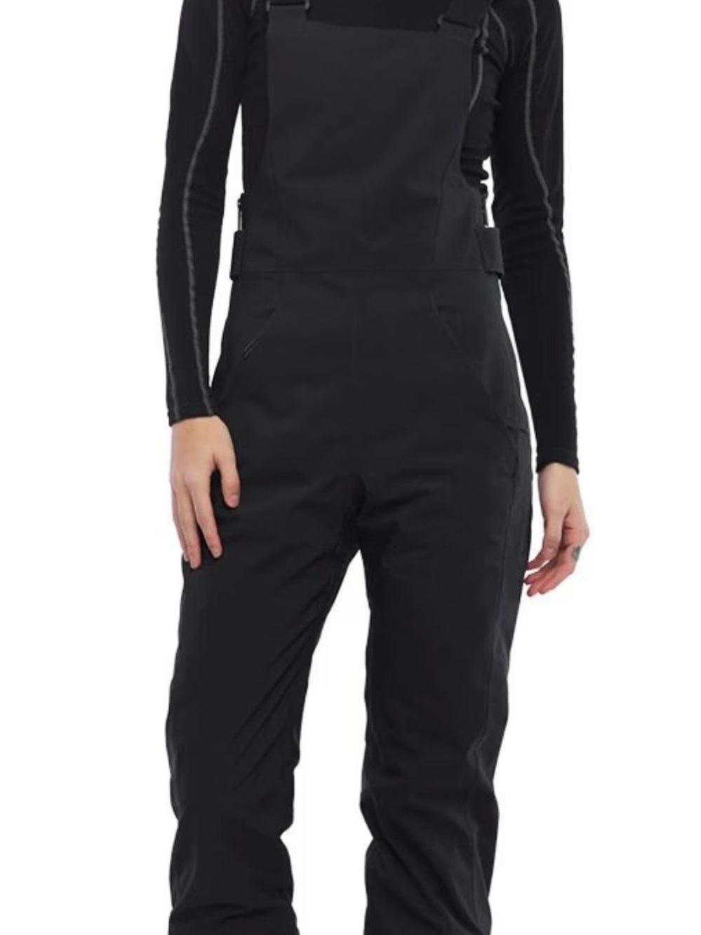 Women's Black Ski Bib Snow Overalls
